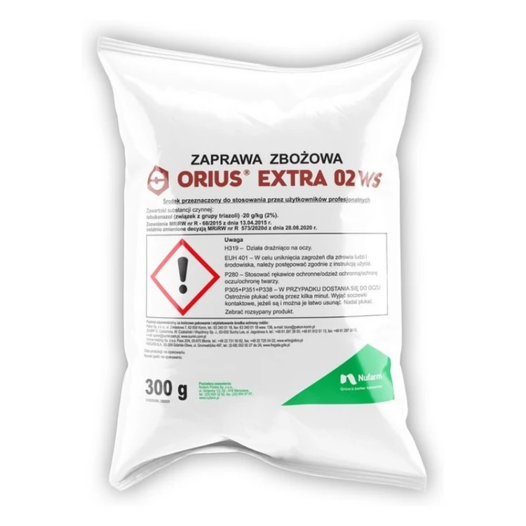 Zaprawa zbożowa Orius Extra 02 WS 0,3 kg – zaprawa nasienna Nufarm, tebukonazol, torebka 300 g