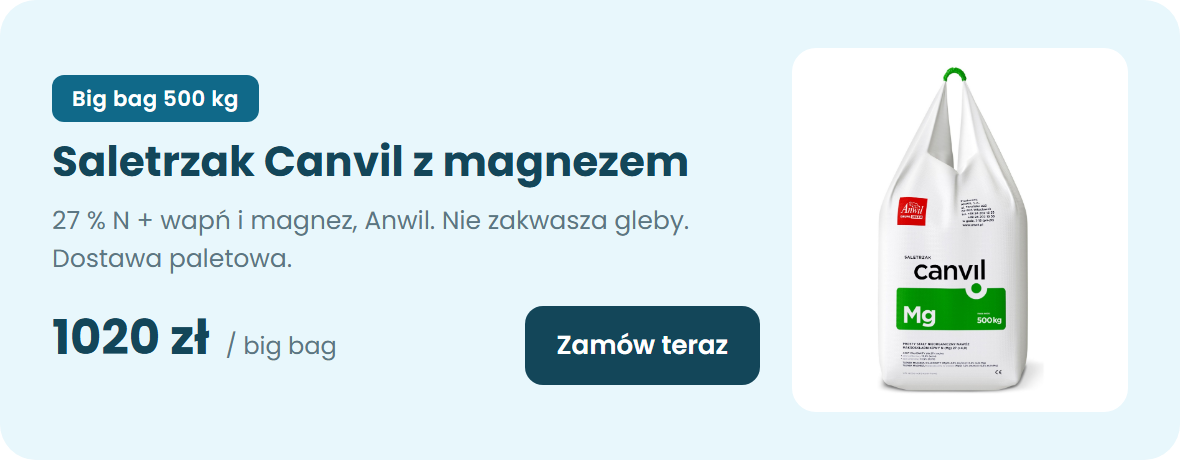 Saletrzak Canvil z magnezem 27 % N – big bag 500 kg, 1020 zł – zamów teraz